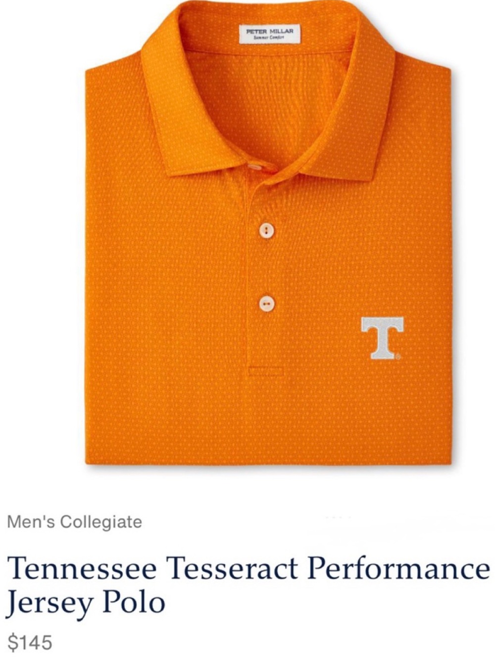 PETER MILLAR Tennessee Tesseract Performance Jersey Polo